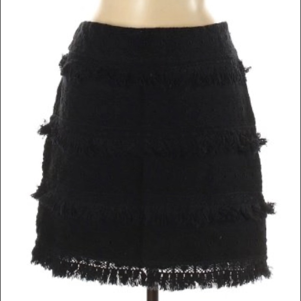 Anthropologie Eyelet and Fringe Skirt